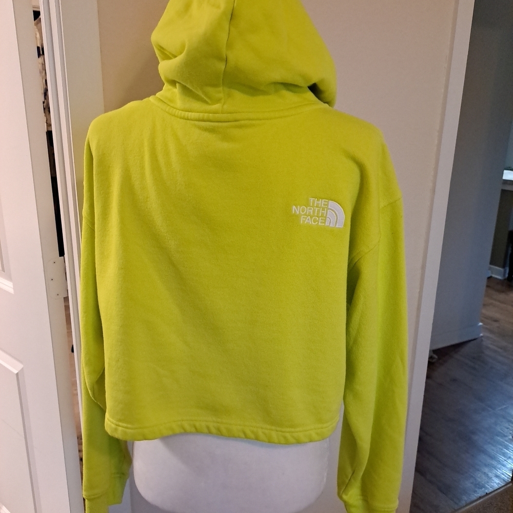 North Face Crop DRP Hoodie Sz L Yellow  Excellent Condition